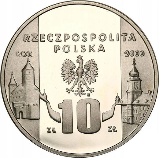 Anverso 10 eslotis 2000 MW EO "130 aniversario de la fundación del Museo Polaco de Rapperswil" - valor de la moneda de plata - Polonia, República moderna