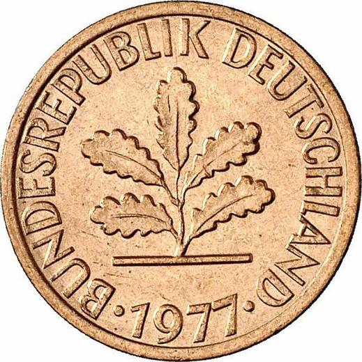 Reverso 1 Pfennig 1977 D - valor de la moneda  - Alemania, RFA