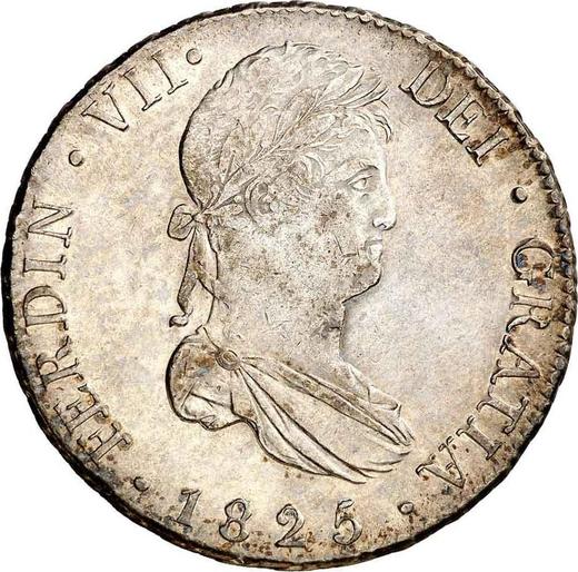 Awers monety - 8 reales 1825 M AJ - cena srebrnej monety - Hiszpania, Ferdynand VII