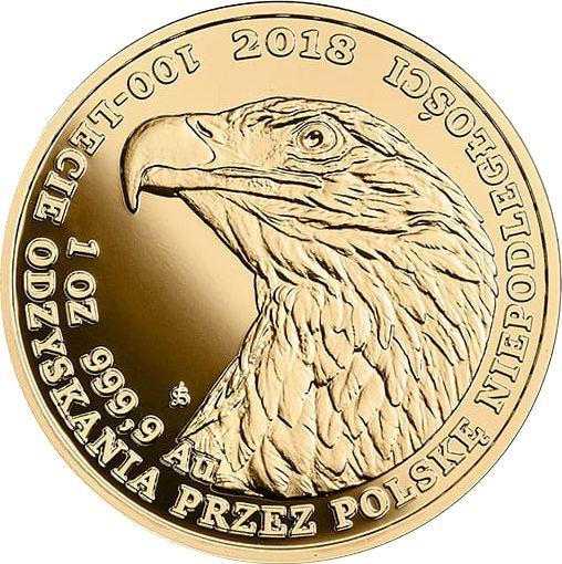 Reverso 500 eslotis 2018 MW NR "Pigargo europeo" - valor de la moneda de oro - Polonia, República moderna