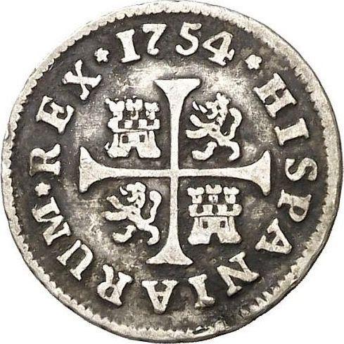 Реверс монеты - 1/2 реала 1754 года M JB - цена серебряной монеты - Испания, Фердинанд VI