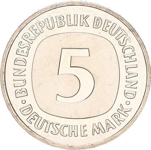 Аверс монеты - 5 марок 1982 года J - цена  монеты - Германия, ФРГ
