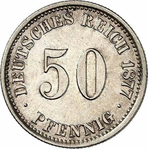 Anverso 50 Pfennige 1877 C "Tipo 1875-1877" - valor de la moneda de plata - Alemania, Imperio alemán