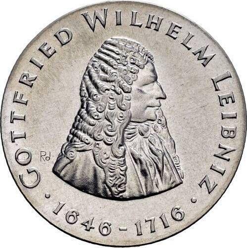 Anverso 20 marcos 1966 "Leibniz" Aluminio Acuñación unilateral - valor de la moneda  - Alemania, República Democrática Alemana (RDA)