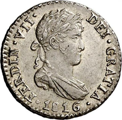 Аверс монеты - 1/2 реала 1816 года M GJ - цена серебряной монеты - Испания, Фердинанд VII