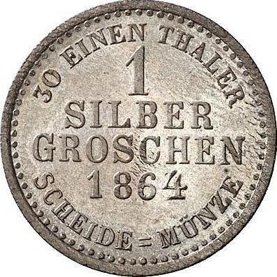 Reverso 1 Silber Groschen 1864 - valor de la moneda de plata - Hesse-Cassel, Federico Guillermo