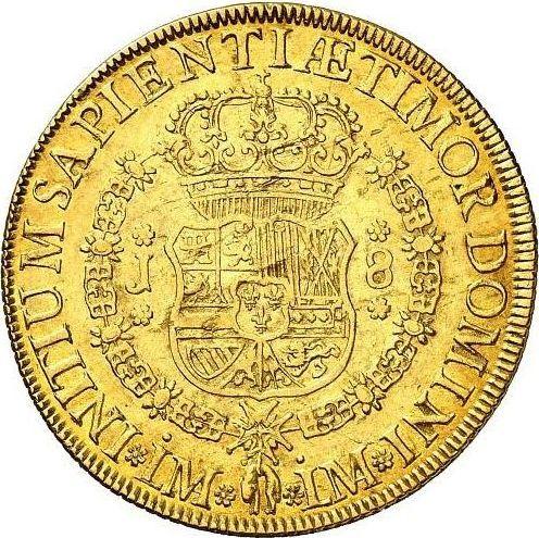 Reverso 8 escudos 1753 LM J - valor de la moneda de oro - Perú, Fernando VI