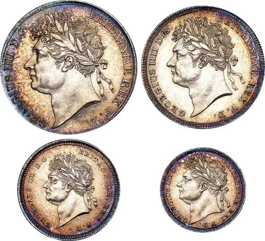 Аверс монеты - Набор монет 1829 года "Монди" - цена серебряной монеты - Великобритания, Георг IV