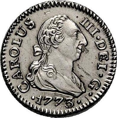 Avers 1/2 Real (Medio Real) 1773 S CF - Silbermünze Wert - Spanien, Karl III
