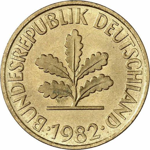 Rewers monety - 10 fenigów 1982 G - cena  monety - Niemcy, RFN
