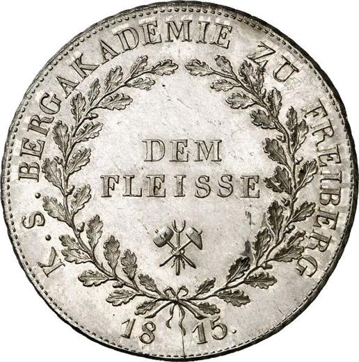 Reverso Tálero 1815 "Premio al trabajo duro" - valor de la moneda de plata - Sajonia, Federico Augusto I