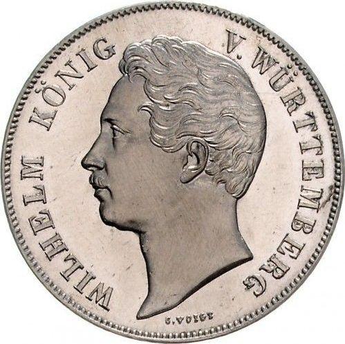 Аверс монеты - 2 гульдена 1850 года - цена серебряной монеты - Вюртемберг, Вильгельм I