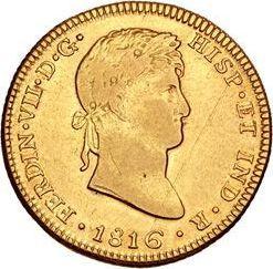 Awers monety - 4 escudo 1816 JP - cena złotej monety - Peru, Ferdynand VII