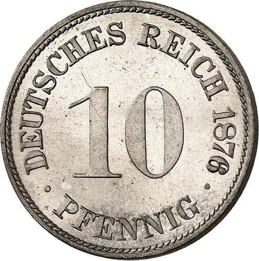 Anverso 10 Pfennige 1876 F "Tipo 1873-1889" - valor de la moneda  - Alemania, Imperio alemán