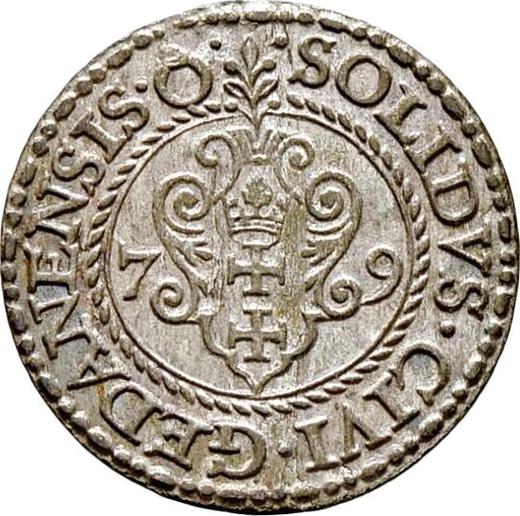 Аверс монеты - Шеляг 1579 года "Гданьск" - цена серебряной монеты - Польша, Стефан Баторий