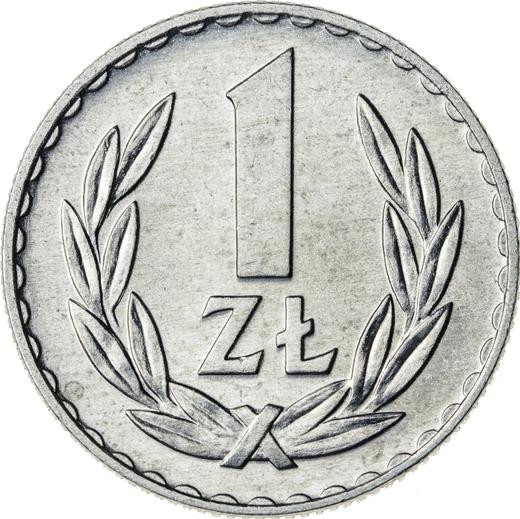 Reverso 1 esloti 1972 MW - valor de la moneda  - Polonia, República Popular