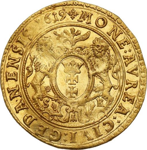 Реверс монеты - Дукат 1619 года "Гданьск" - цена золотой монеты - Польша, Сигизмунд III Ваза