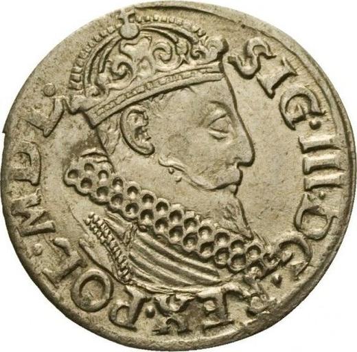 Аверс монеты - Трояк (3 гроша) 1619 года "Краковский монетный двор" - цена серебряной монеты - Польша, Сигизмунд III Ваза