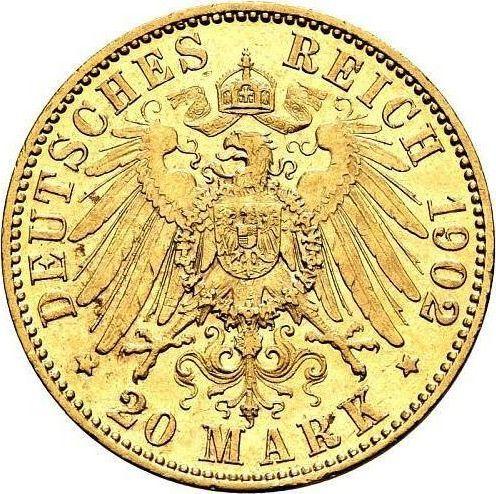 Реверс монеты - 20 марок 1902 года A "Пруссия" - цена золотой монеты - Германия, Германская Империя