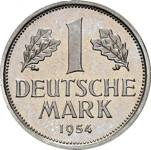 Awers monety - 1 marka 1954 D - cena  monety - Niemcy, RFN