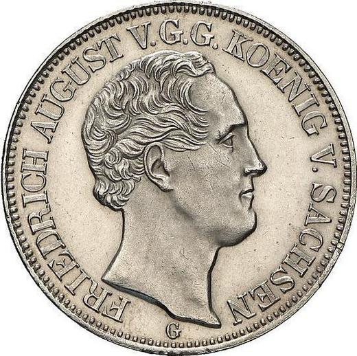 Anverso Tálero 1841 G "Minero" - valor de la moneda de plata - Sajonia, Federico Augusto II