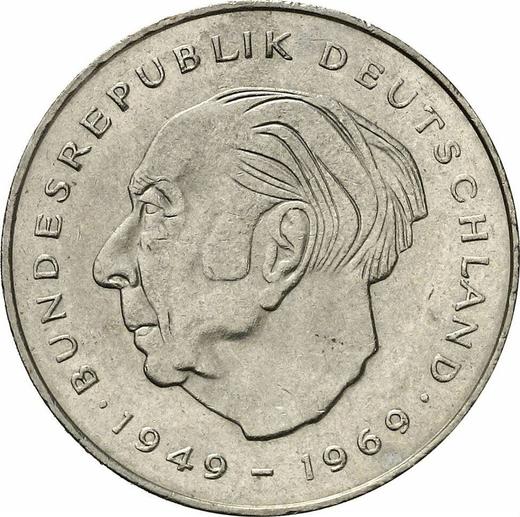 Аверс монеты - 2 марки 1981 года J "Теодор Хойс" - цена  монеты - Германия, ФРГ