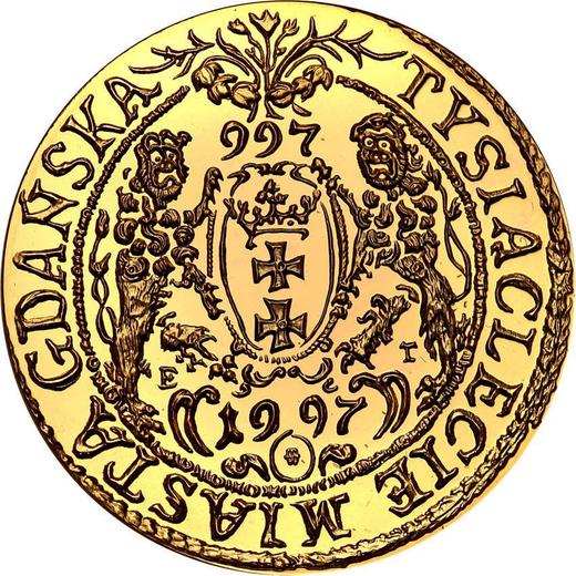 Reverso 200 eslotis 1996 MW "1000 aniversario de Gdansk" - valor de la moneda de oro - Polonia, República moderna