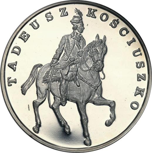 Reverso 100000 eslotis 1990 "Bicentenario de la muerte de Tadeusz Kościuszko" - valor de la moneda de plata - Polonia, República moderna