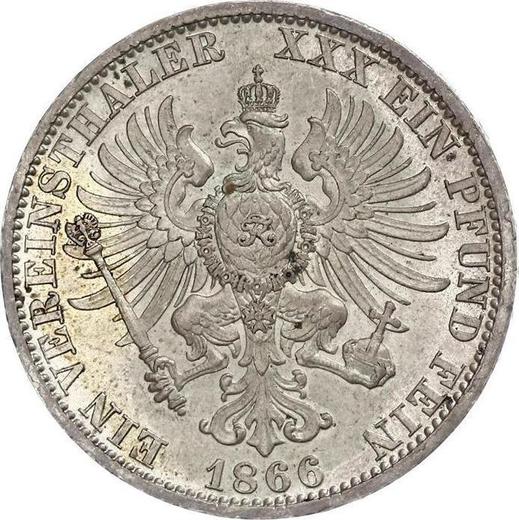 Rewers monety - Talar 1866 A - cena srebrnej monety - Prusy, Wilhelm I