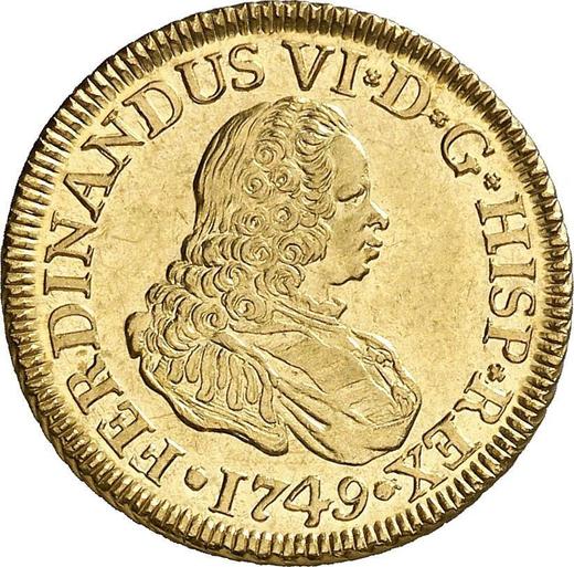 Awers monety - 2 escudo 1749 M JB - cena złotej monety - Hiszpania, Ferdynand VI