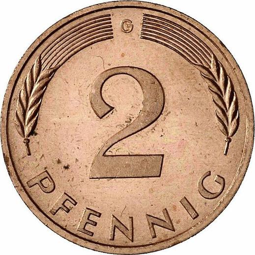 Obverse 2 Pfennig 1988 G -  Coin Value - Germany, FRG