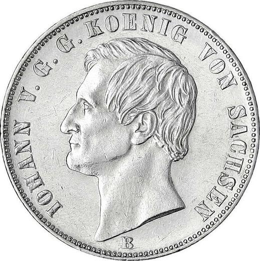 Аверс монеты - Талер 1862 года B - цена серебряной монеты - Саксония-Альбертина, Иоганн