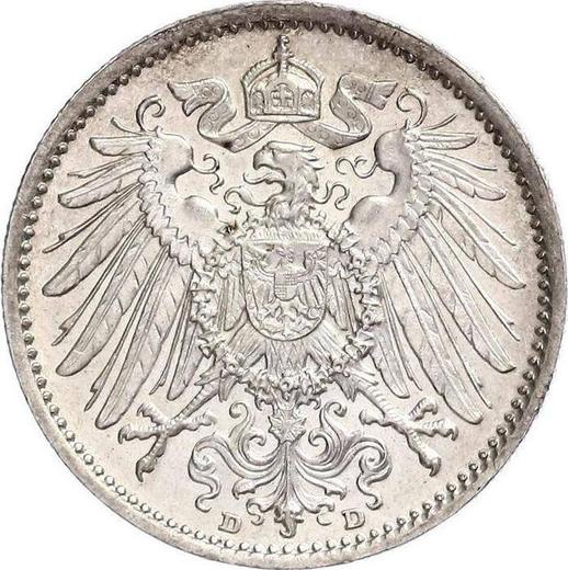 Реверс монеты - 1 марка 1910 года D "Тип 1891-1916" - цена серебряной монеты - Германия, Германская Империя