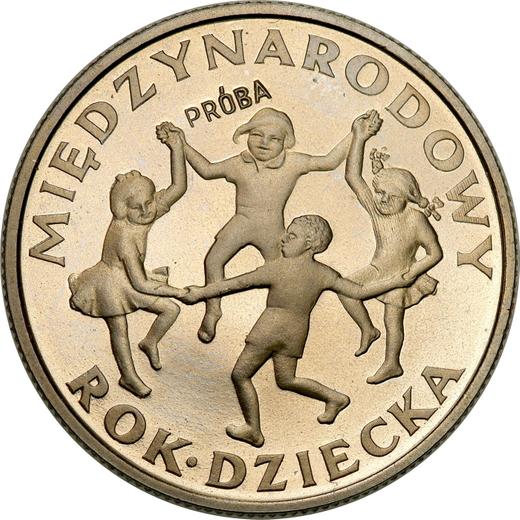 Reverso Pruebas 20 eslotis 1979 MW "Año Internacional del Niño" Níquel - valor de la moneda  - Polonia, República Popular