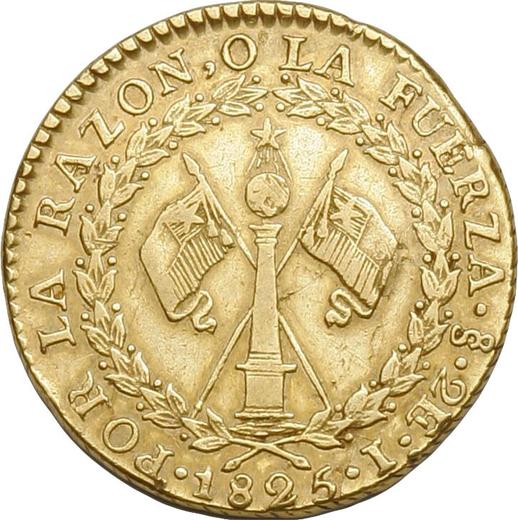 Reverso 2 escudos 1825 So I - valor de la moneda de oro - Chile, República