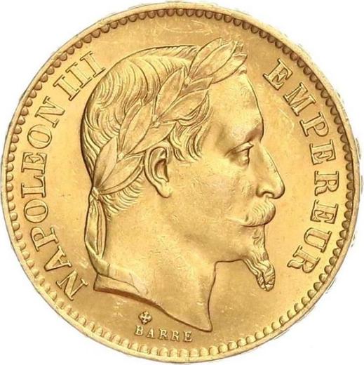 Obverse 20 Francs 1868 BB "Type 1861-1870" Strasbourg - France, Napoleon III