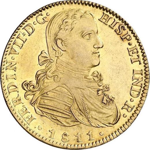 Аверс монеты - 8 эскудо 1811 года Mo JJ - цена золотой монеты - Мексика, Фердинанд VII