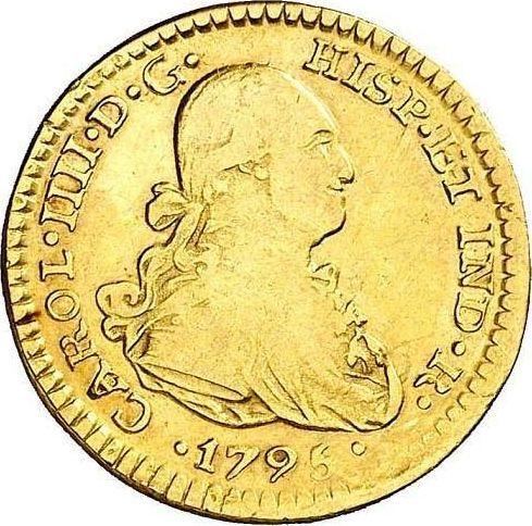 Аверс монеты - 1 эскудо 1795 года Mo FM - цена золотой монеты - Мексика, Карл IV
