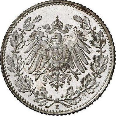 Rewers monety - 1/2 marki 1908 E "Typ 1905-1919" - cena srebrnej monety - Niemcy, Cesarstwo Niemieckie