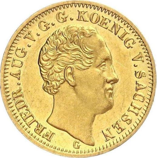 Awers monety - 5 talarów 1842 G - cena złotej monety - Saksonia-Albertyna, Fryderyk August II