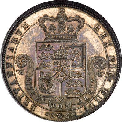 Реверс монеты - Пробный 1 шиллинг 1824 года - цена серебряной монеты - Великобритания, Георг IV