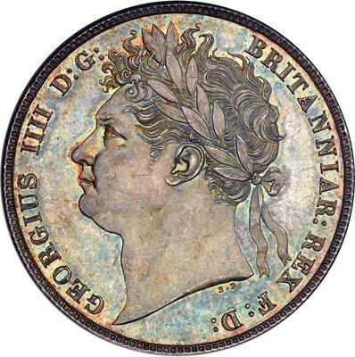 Anverso Media corona 1824 BP - valor de la moneda de plata - Gran Bretaña, Jorge IV