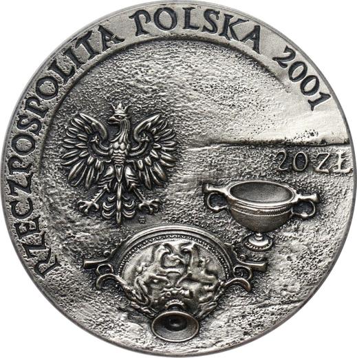 Аверс монеты - 20 злотых 2001 года MW ET "Янтарный путь" - цена серебряной монеты - Польша, III Республика после деноминации