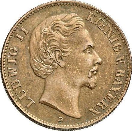 Аверс монеты - 2 марки 1876 года D "Бавария" Медь Пробные - цена  монеты - Германия, Германская Империя