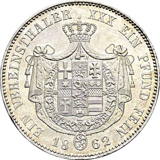 Reverso Tálero 1862 C.P. - valor de la moneda de plata - Hesse-Cassel, Federico Guillermo