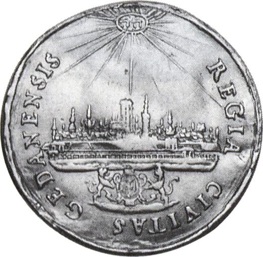 Реверс монеты - Донатив 3 дуката без года (1674-1696) IH "Гданьск" - цена золотой монеты - Польша, Ян III Собеский