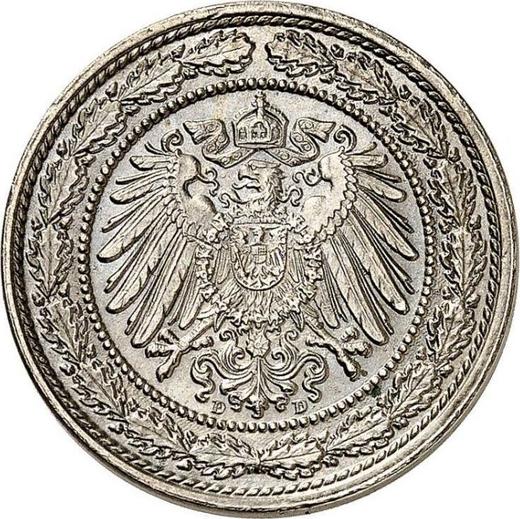 Reverso 20 Pfennige 1890 D "Tipo 1890-1892" - valor de la moneda  - Alemania, Imperio alemán