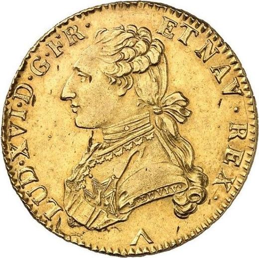 Аверс монеты - Двойной луидор 1777 года W Лилль - цена золотой монеты - Франция, Людовик XVI
