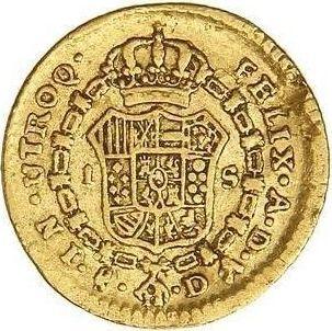 Rewers monety - 1 escudo 1793 So DA - cena złotej monety - Chile, Karol IV