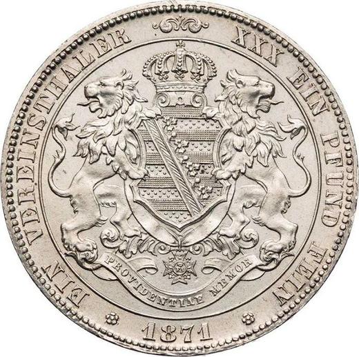 Rewers monety - Talar 1871 B - cena srebrnej monety - Saksonia-Albertyna, Jan